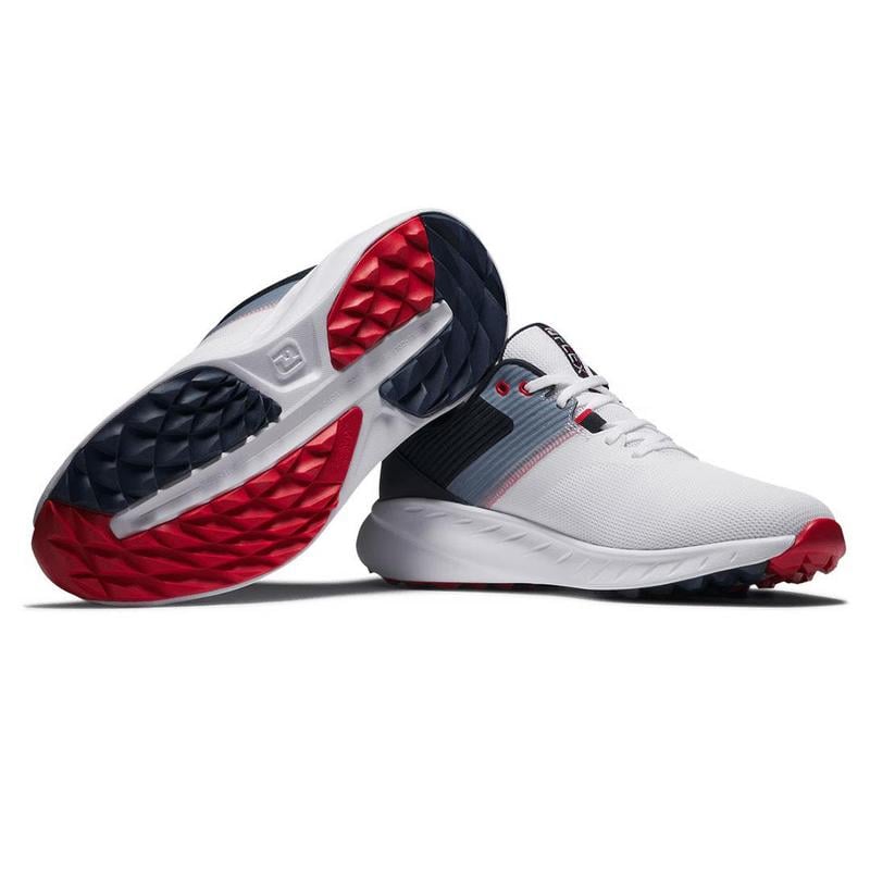 FootJoy Flex Golf Shoes - White/Navy/Red - main image