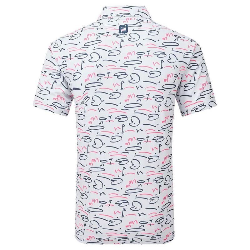 FootJoy Golf Course Doodle Pique Golf Polo - White - main image