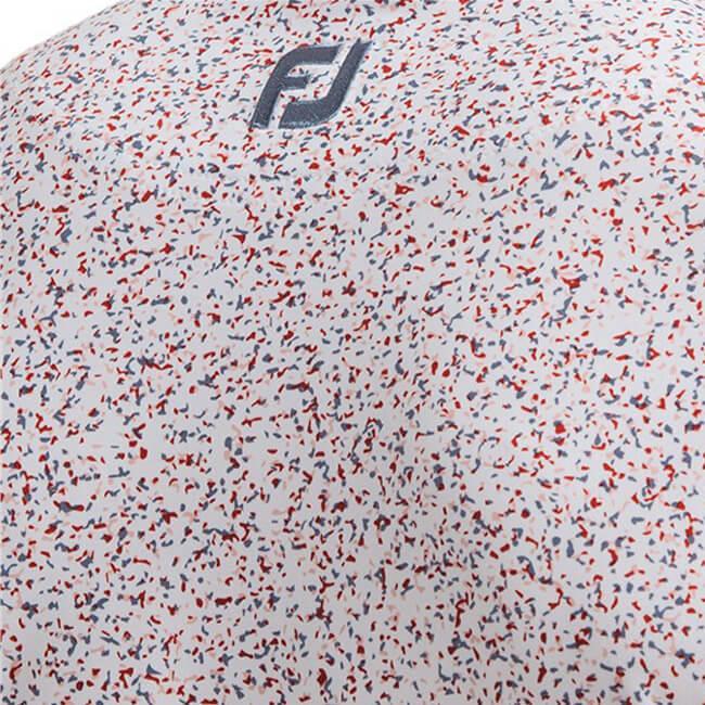 FootJoy Granite Print Lisle Golf Shirt - White/Red - main image