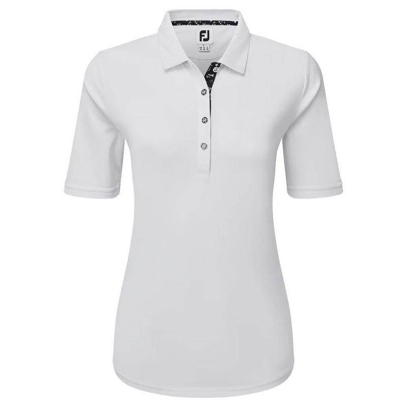 FootJoy Ladies Half-Sleeve Solid Pique Polo - White - main image