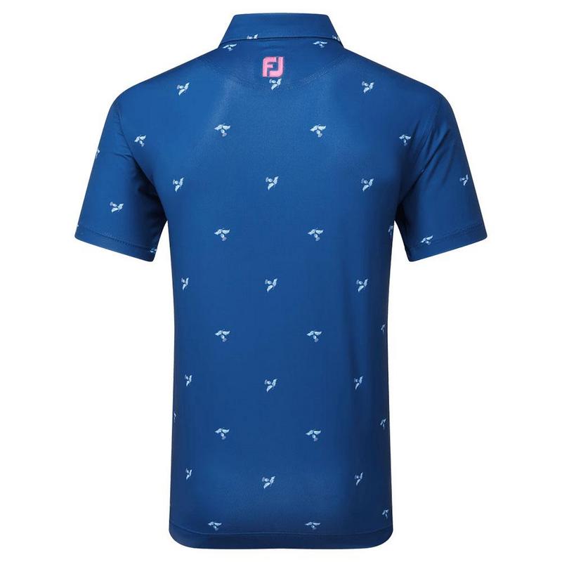 FootJoy Thistle Print Lisle Golf Polo - Deep Blue - main image