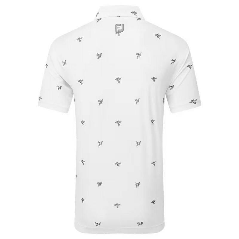 FootJoy Thistle Print Lisle Golf Polo - White - main image