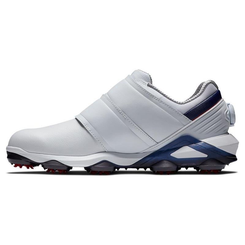 FootJoy Tour Alpha 2.0 Triple BOA Golf Shoes - White/Navy/Red - main image