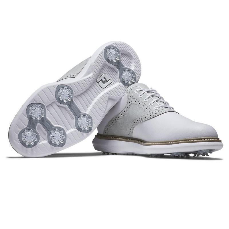 FootJoy Traditions Golf Shoe - White/White/Grey - main image