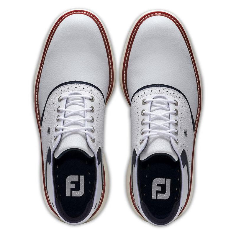 FootJoy Traditions Limited Edition Golf Shoe - White/Navy/Red - main image