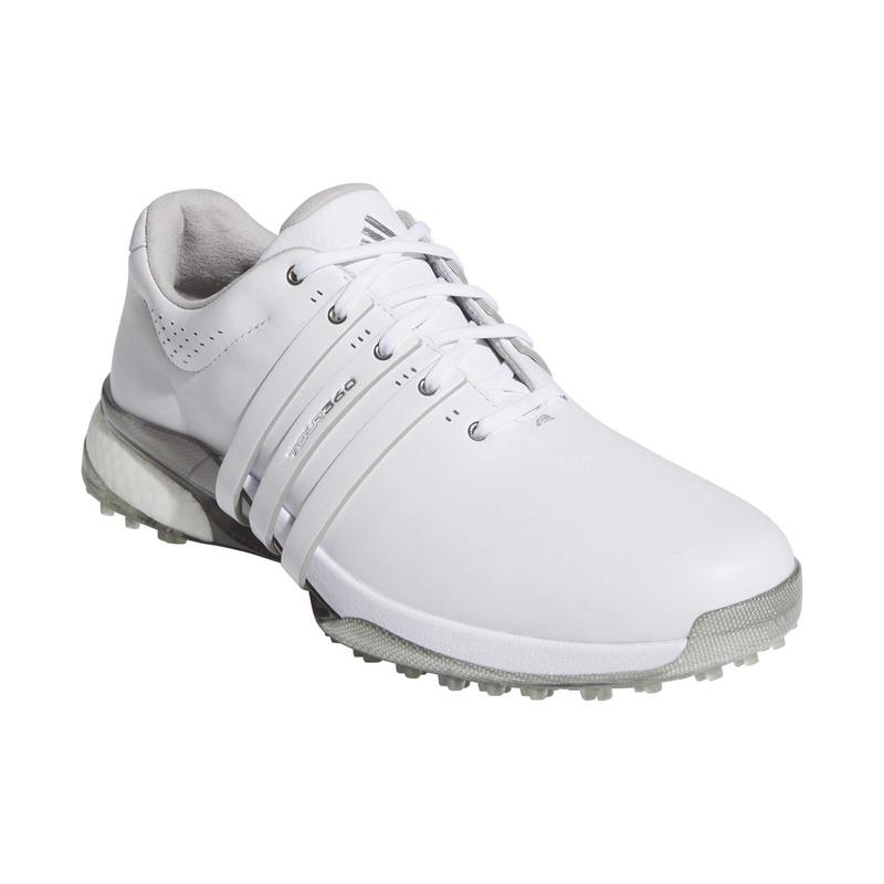 adidas Tour360 Spikeless Golf Shoes - White/White/Silver - main image