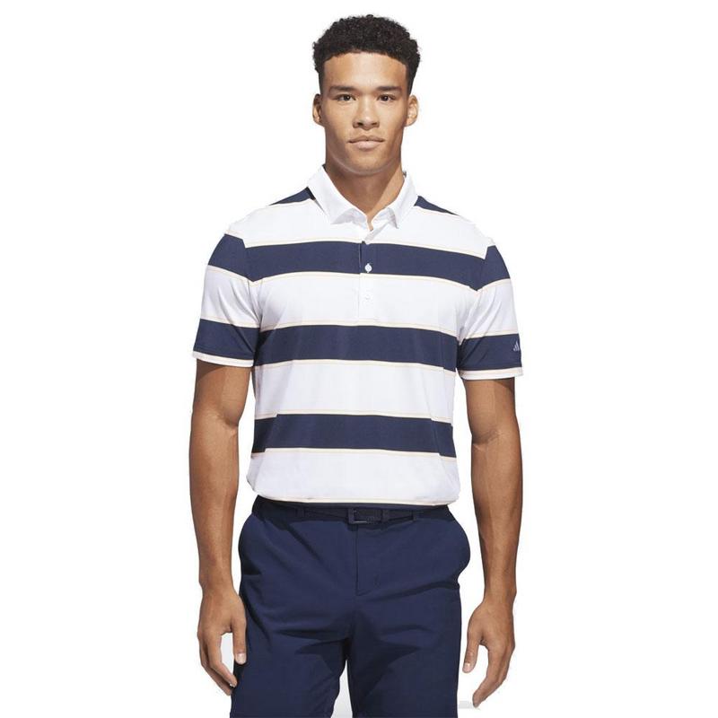 adidas Ultimate365 Jumbo Stripe Golf Polo Shirt - White/College Navy - main image