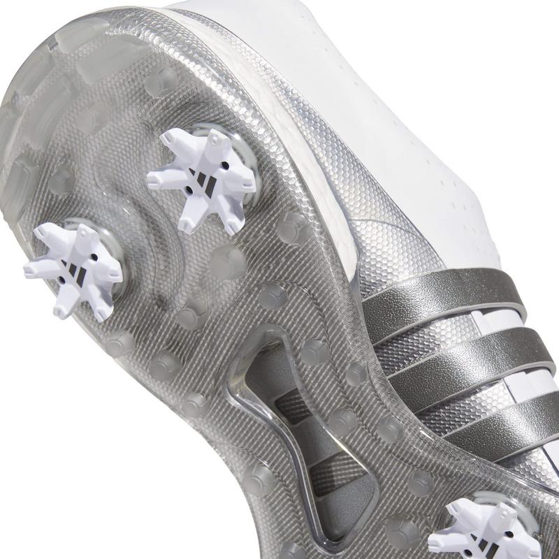 adidas Tour360 Boost Golf Shoes - White/Iron Metallic/Silver - main image