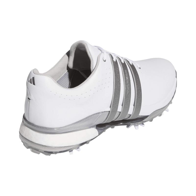 adidas Tour360 Boost Golf Shoes - White/Iron Metallic/Silver - main image