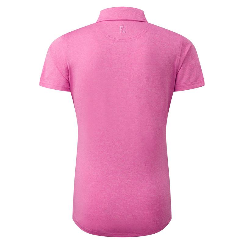 FootJoy Ladies Heather Self-Collar Lisle Golf Polo Shirt - Hot Pink - main image