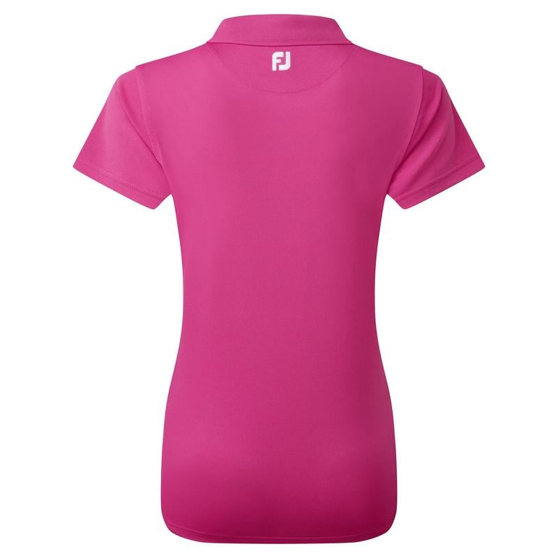 FootJoy Ladies Stretch Pique Solid Golf Polo Shirt - Hot Pink - main image