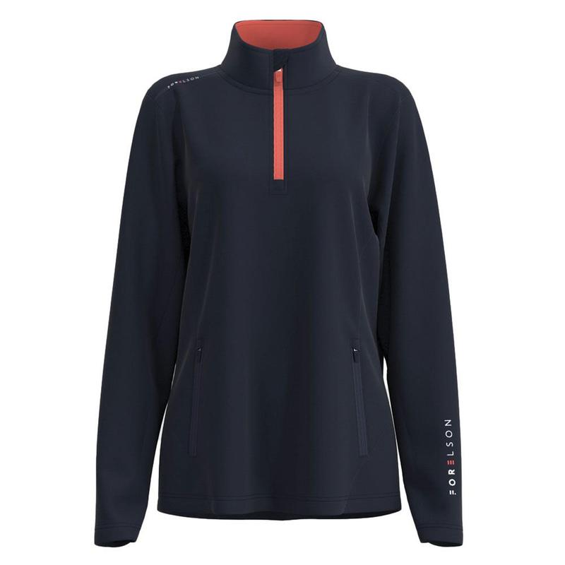 Forelson Moreton Ladies 1/4 Zip Mid Layer - Navy/Coral - main image