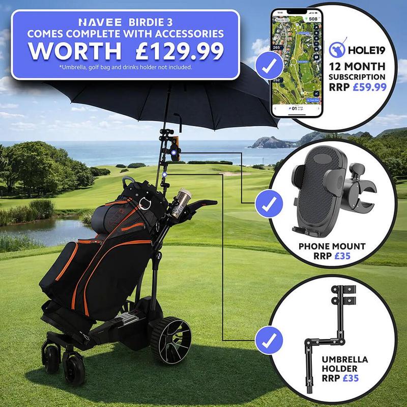 NAVEE Birdie 3 Electric Remote Golf Trolley - Extended Lithium - main image