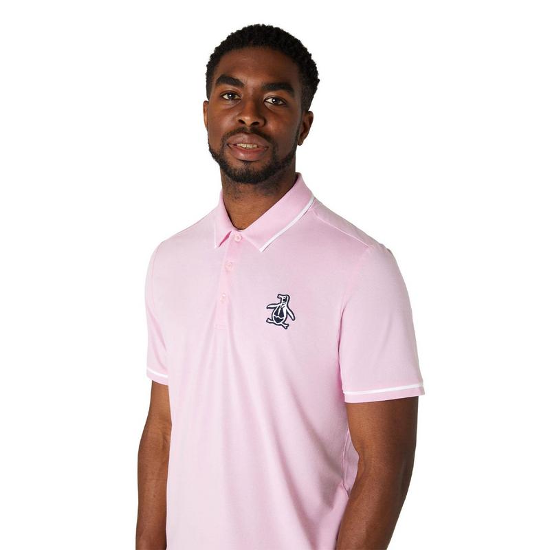 Original Penguin Heritage Piped Golf Polo - Gelato Pink - main image