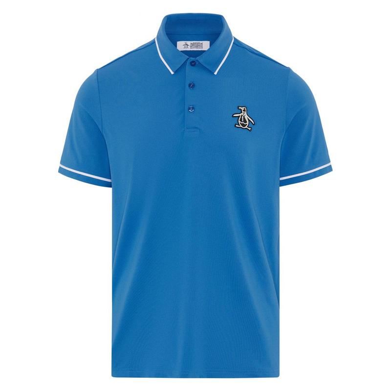 Original Penguin Heritage Piped Golf Polo - Nebulas Blue - main image