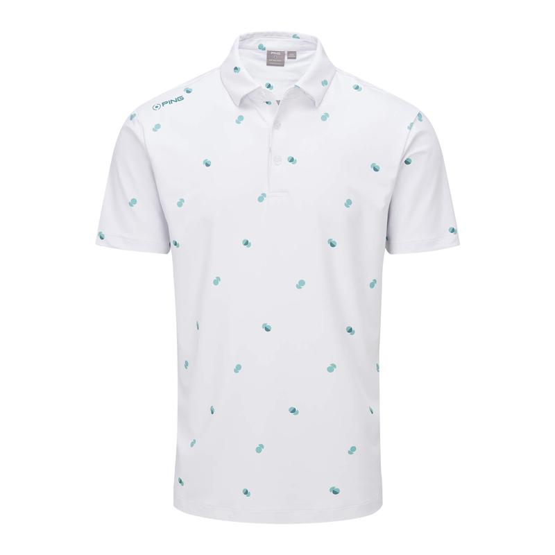 Ping Two Tone Golf Polo Shirt - White Aquarius - main image