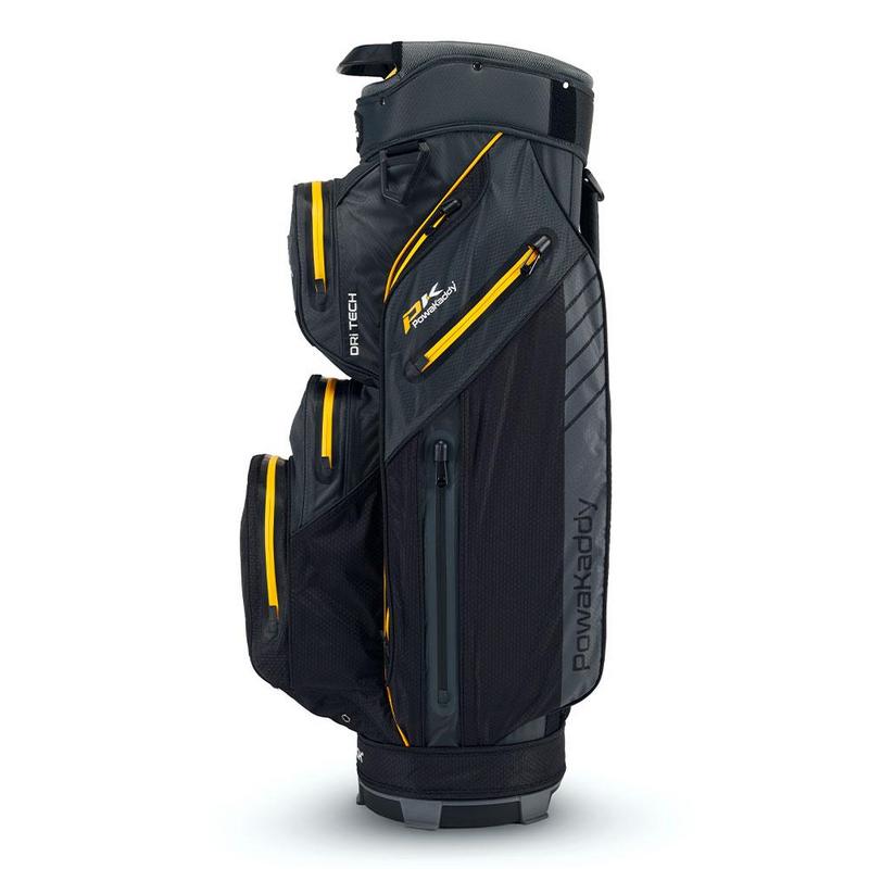 PowaKaddy Dri Tech Golf Cart Bag 2024 - Black/Gun Metal/Yellow - main image