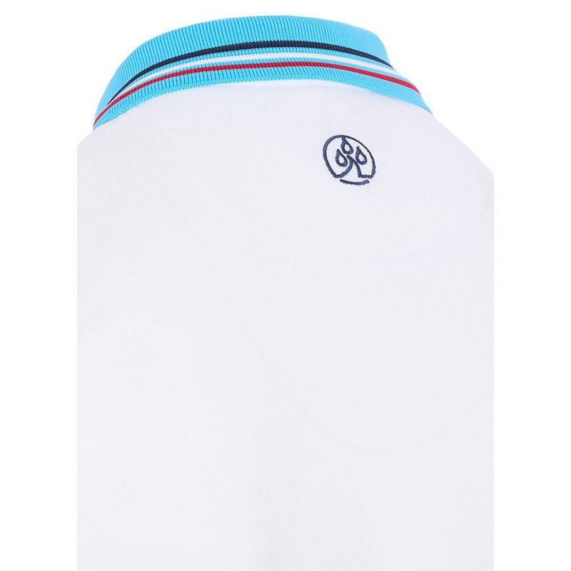 ProQuip Striped Collar Golf Polo Shirt - White/Azure - main image
