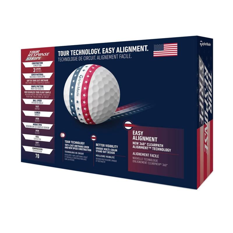 TaylorMade Tour Response Stripe Golf Balls - USA - main image