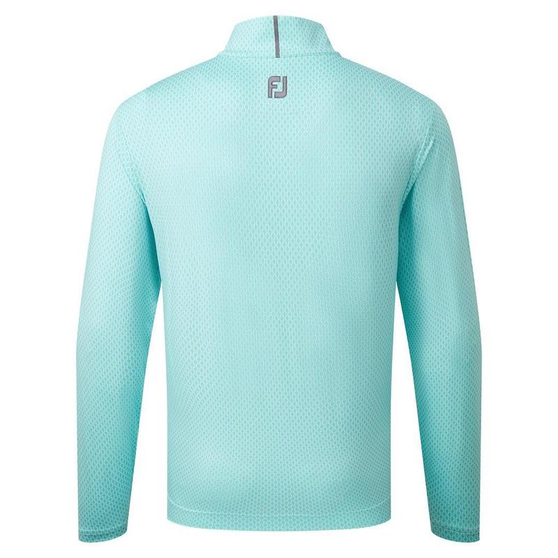 Footjoy Tonal Print Knit Chill Out Golf Sweater - Aqua Surf - main image