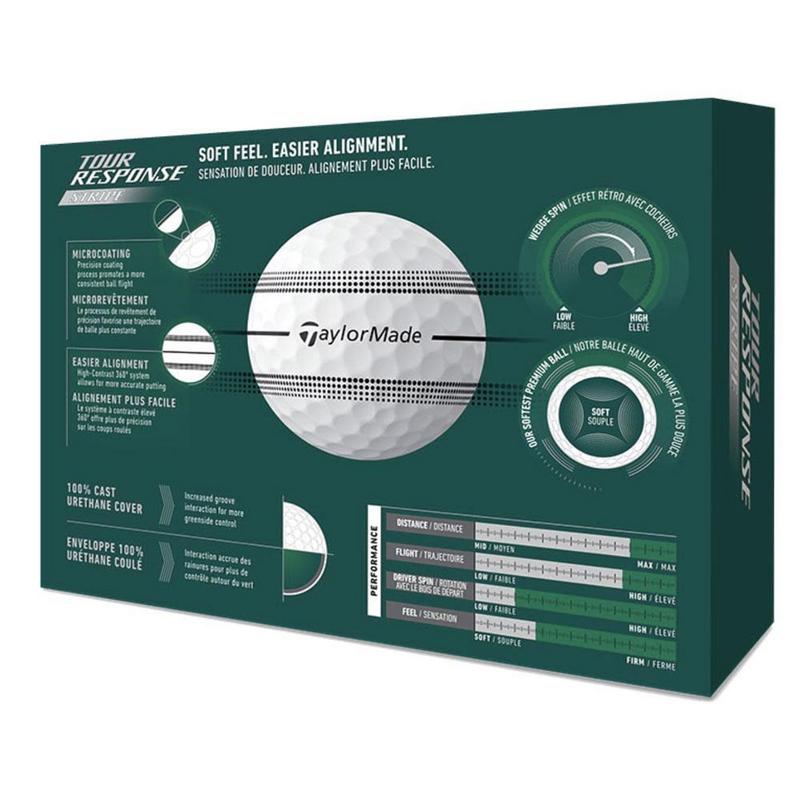 TaylorMade Tour Response Stripe Golf Balls - White/Clear (4 For 3) - main image