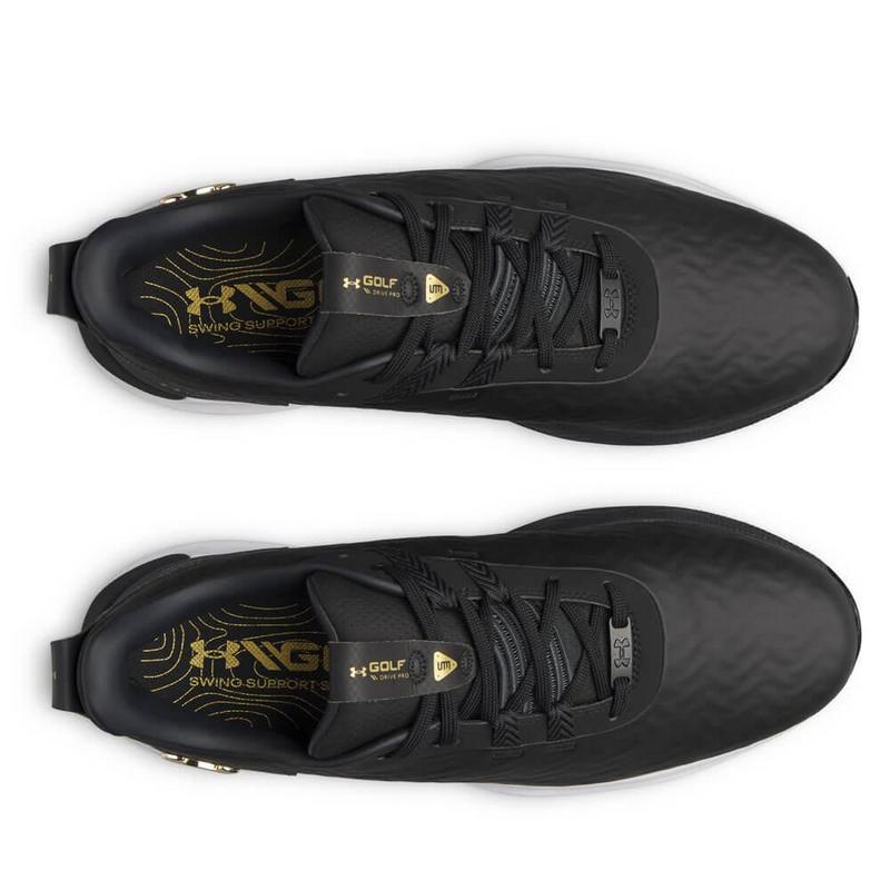 Under Armour UA Drive Pro Clone Golf Shoes - Black/Anthracite/Gold - main image