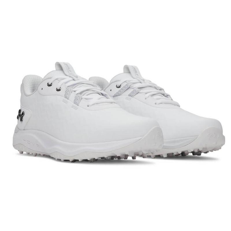 Under Armour UA Drive Pro Clone Spikeless Golf Shoes - White/White/Silver - main image