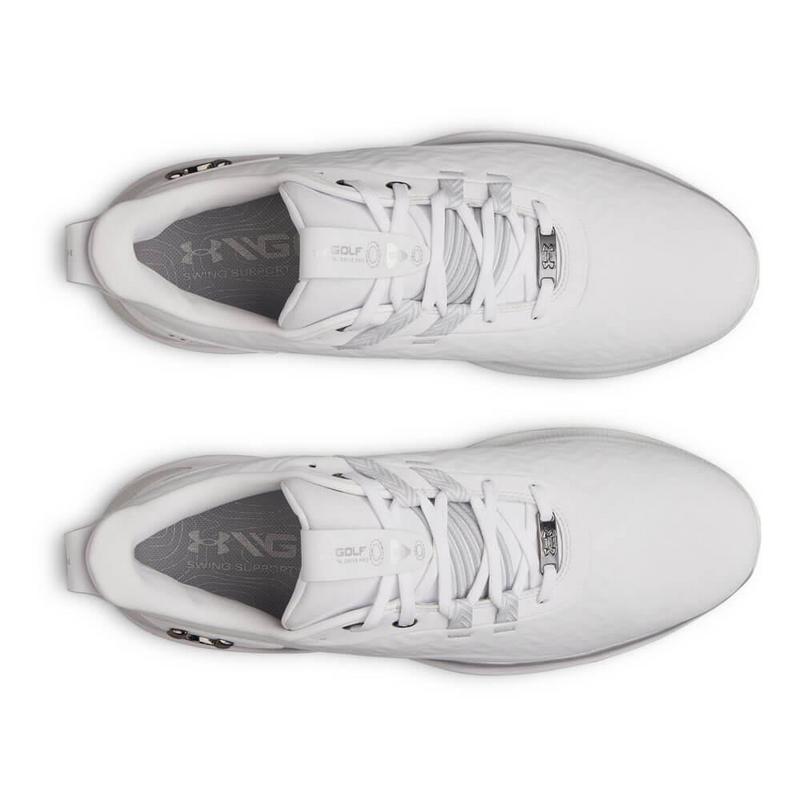 Under Armour UA Drive Pro Clone Golf Shoes - White/White/Gun Metal - main image