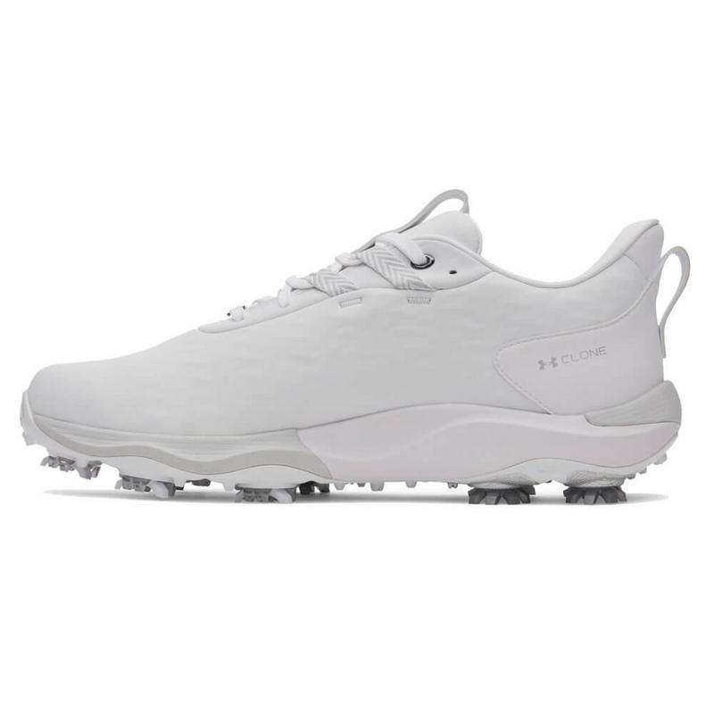 Under Armour UA Drive Pro Clone Golf Shoes - White/White/Gun Metal - main image