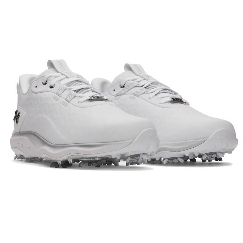 Under Armour UA Drive Pro Clone Golf Shoes - White/White/Gun Metal - main image