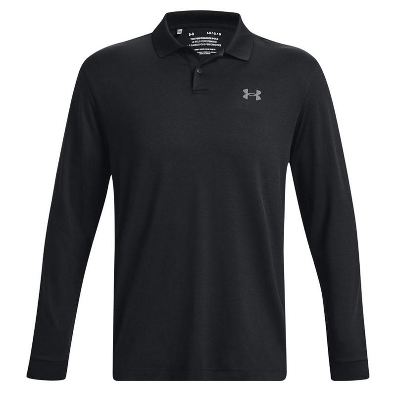 Under Armour UA Performance 3.0 Long Sleeve Golf Polo - Black - main image