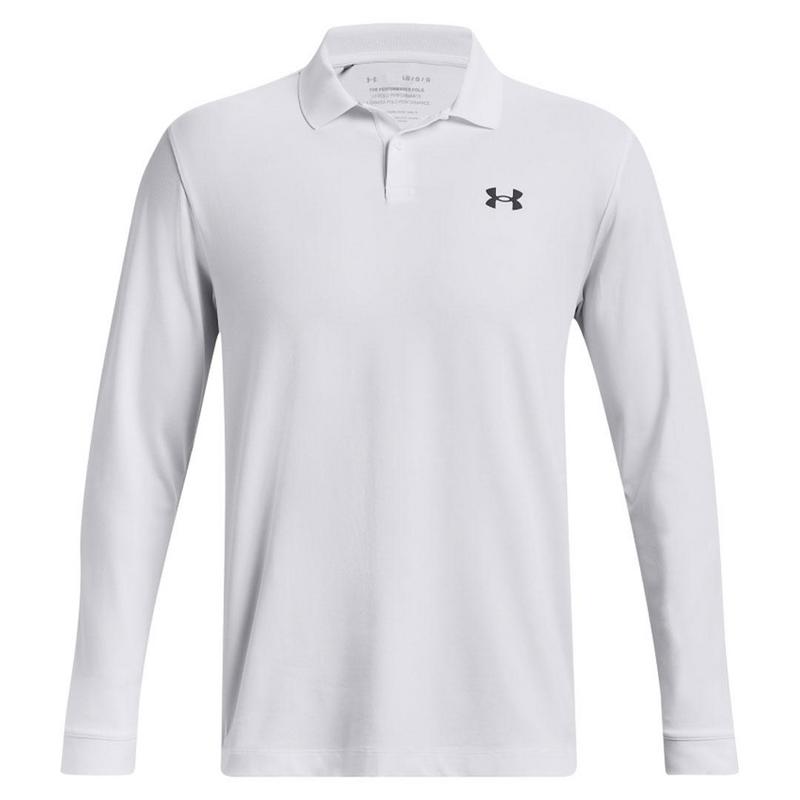 Under Armour UA Performance 3.0 Long Sleeve Golf Polo - White - main image