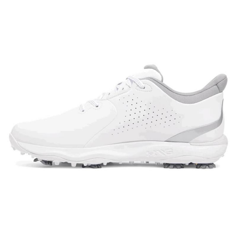 Under Armour UA Drive Fade Wide Golf Shoes - White/White/Metallic Silver - main image