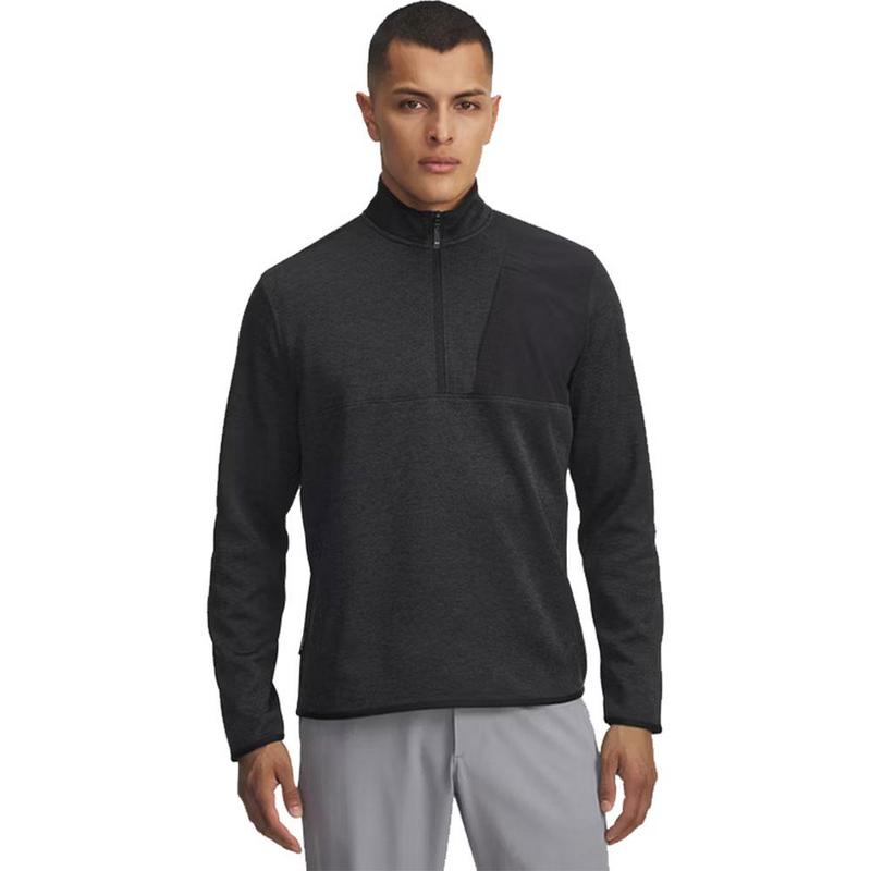 Under Armour UA Drive Midlayer SweaterFleece Golf Top - Black/Anthracite/Black - main image