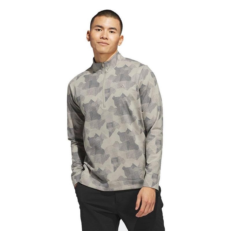 adidas Go-To Print Mens 1/4 Zip Top - Putty/Beige - main image
