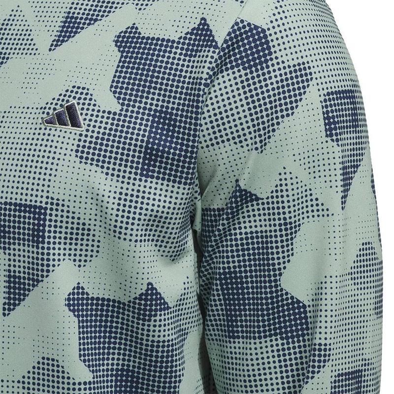 adidas Go-To Print Mens 1/4 Zip Top - Silver/Green - main image