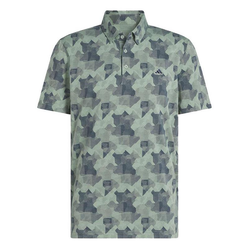 adidas Go-To Print Mens Polo Shirt -  Silver Green/Collegiate Navy - main image