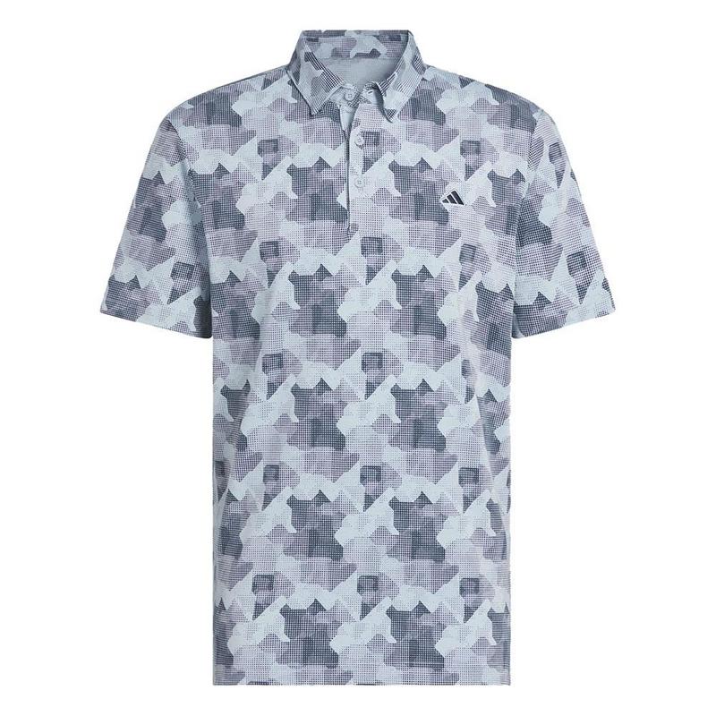 adidas Go-To Print Mens Polo Shirt -  Wonder Blue/Collegiate Navy - main image