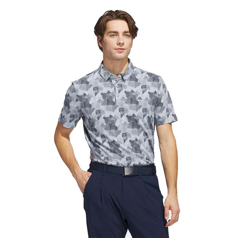 adidas Go-To Print Mens Polo Shirt -  Wonder Blue/Collegiate Navy - main image