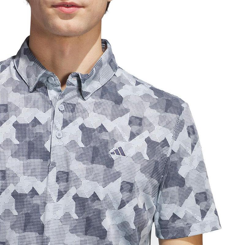 adidas Go-To Print Mens Polo Shirt -  Wonder Blue/Collegiate Navy - main image