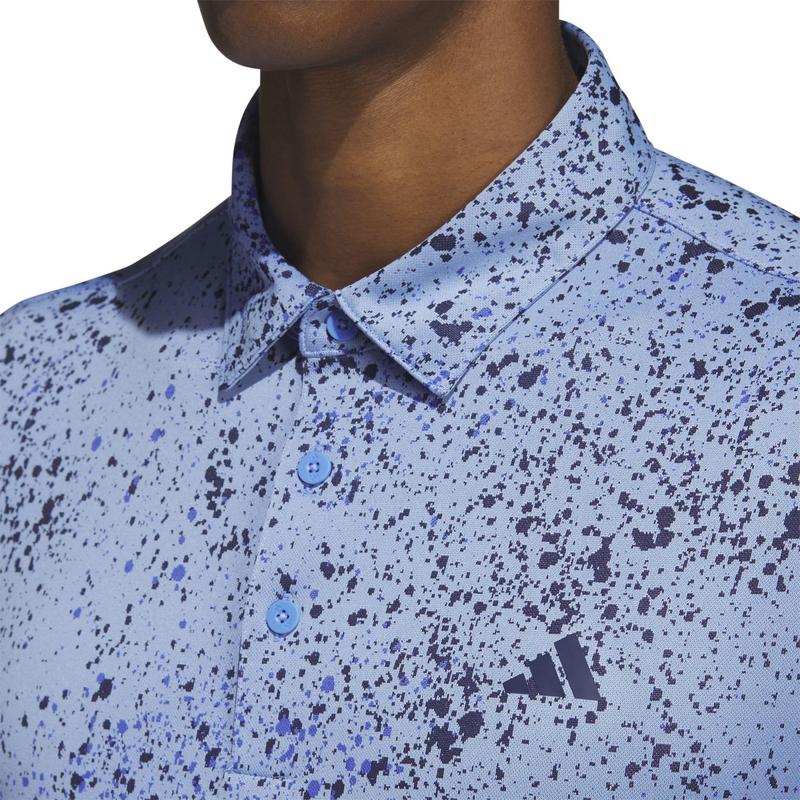 adidas Jacquard Print Golf Polo - Blue Fusion/Lucid Blue - main image