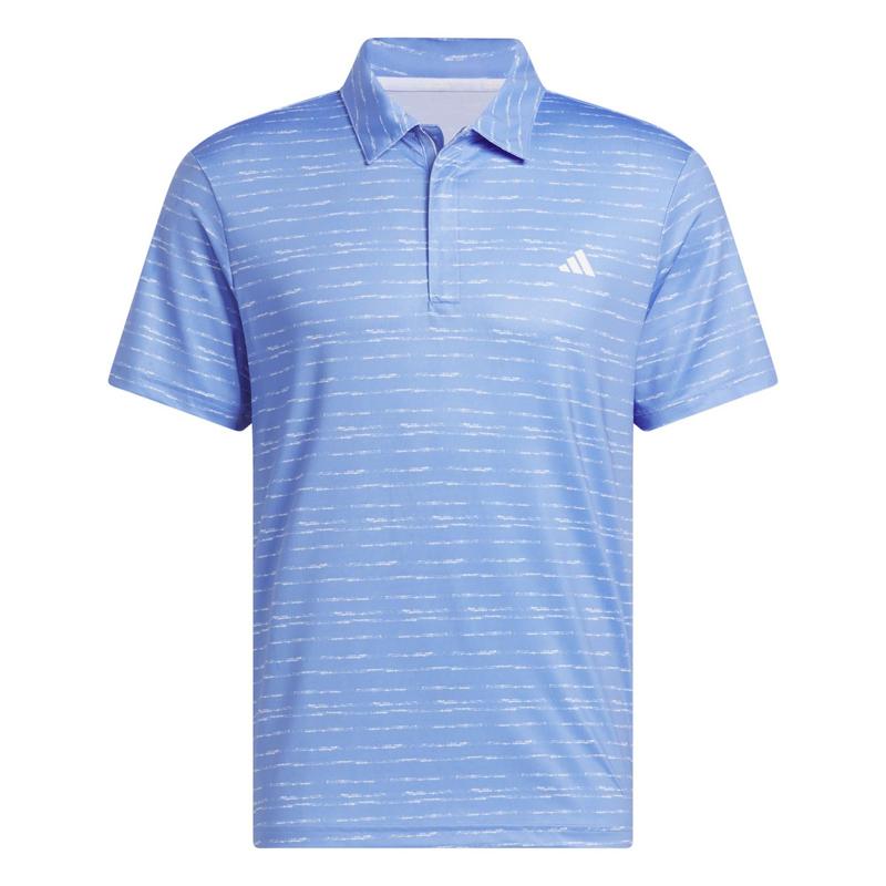 adidas Stripe Zip Golf Polo - Blue Fusion/White - main image