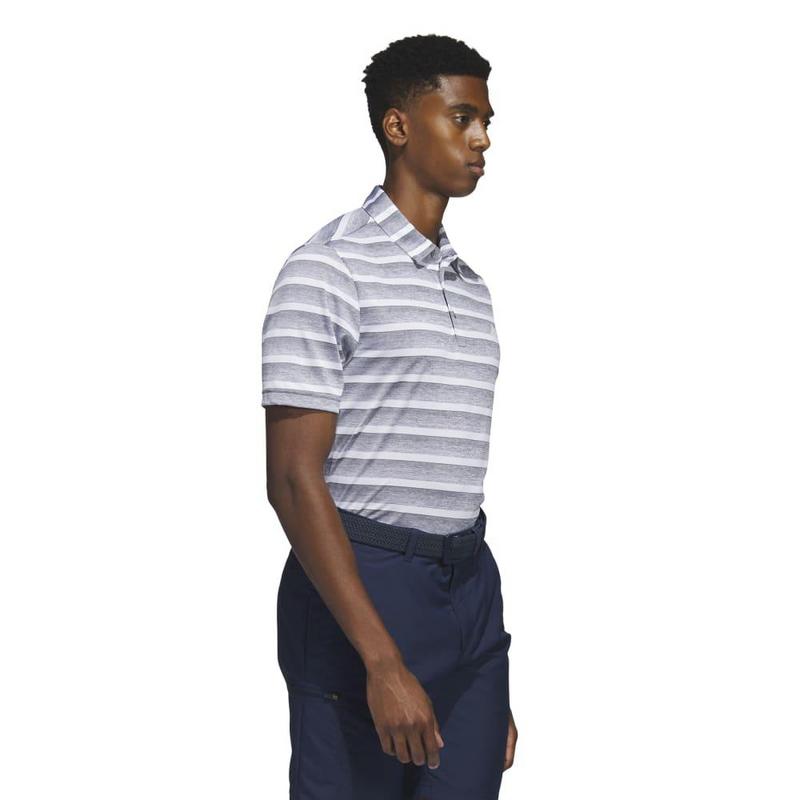 adidas 2 Colour Stripe Golf Polo - Grey Three - main image