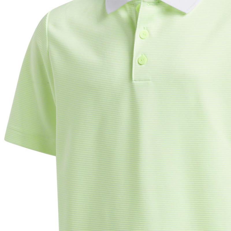 adidas Junior Striped Golf Polo - Green - main image