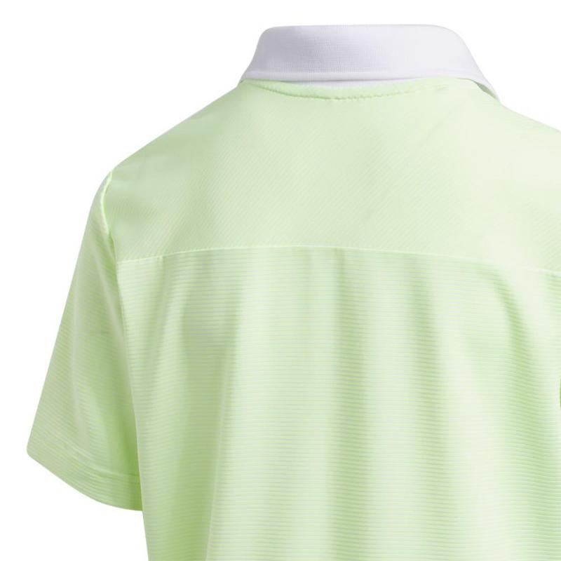 adidas Junior Striped Golf Polo - Green - main image