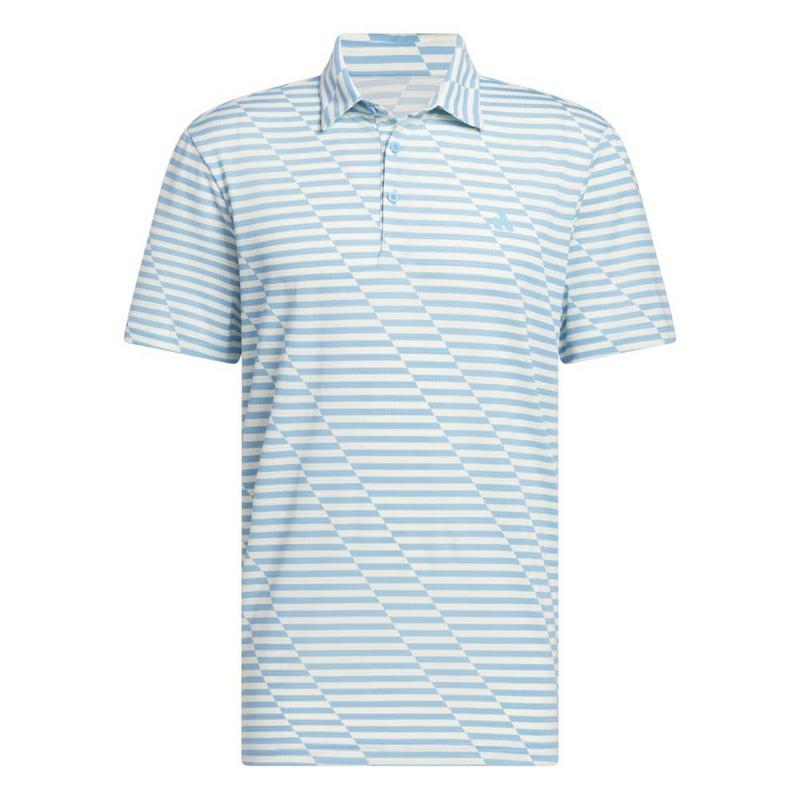 adidas Mesh Print Golf Polo - Semi Blue Burst - main image