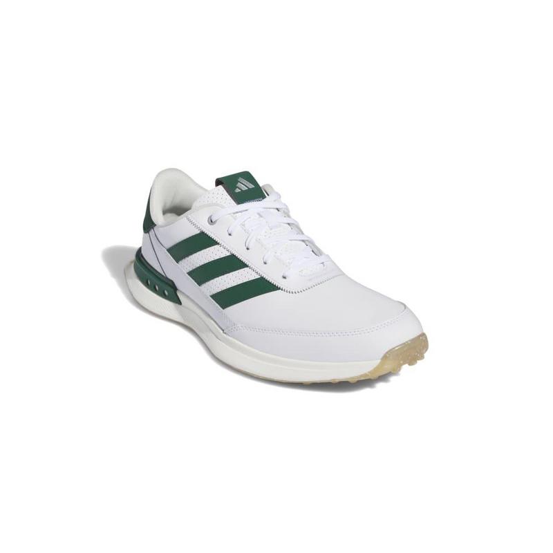 adidas S2G SL 24 Leather Golf Shoes - White/Green - main image