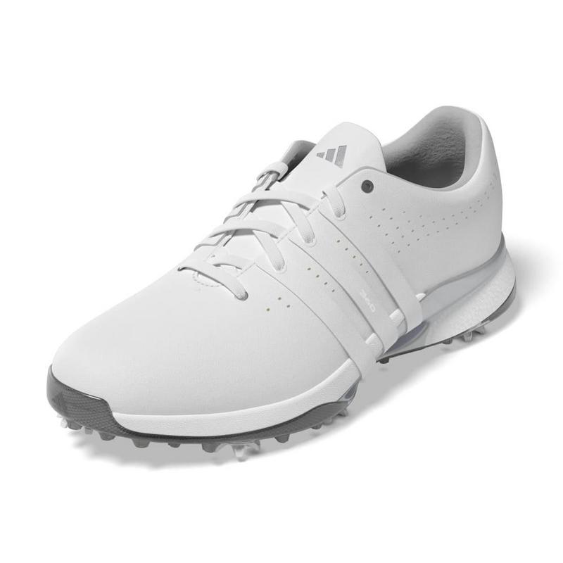 adidas Tour360 24 Boost Golf Shoes - White/White/Silver - main image