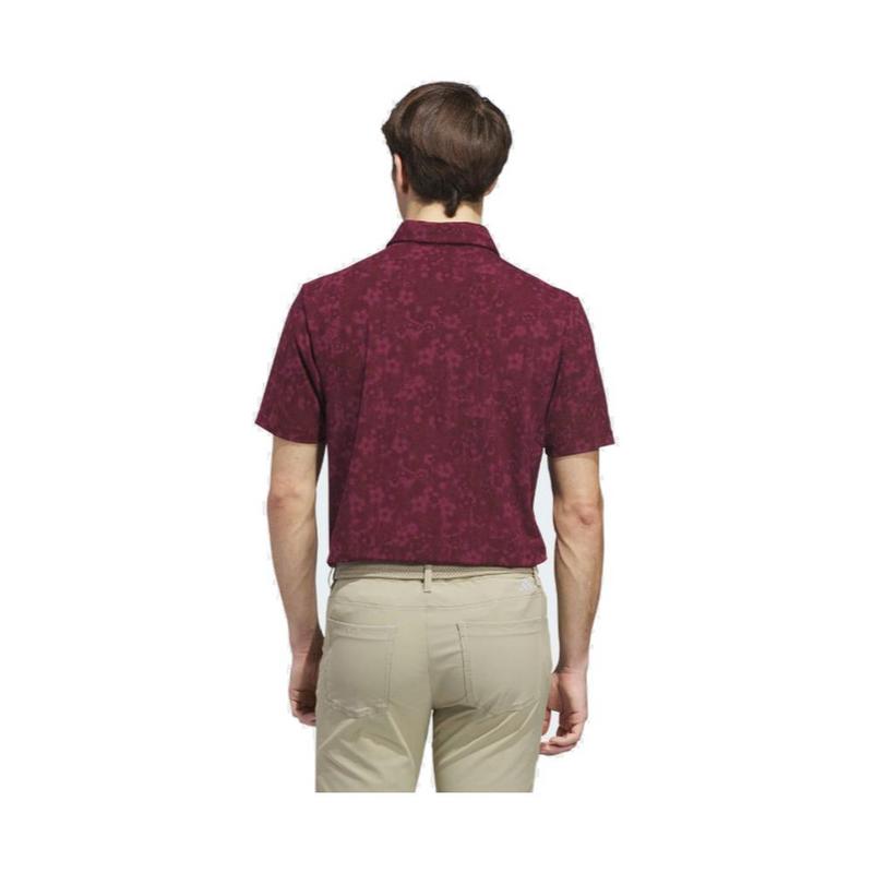 adidas Ultimate365 Climacool Butterspun Blossom Print Golf Polo Shirt - Burgundy - main image