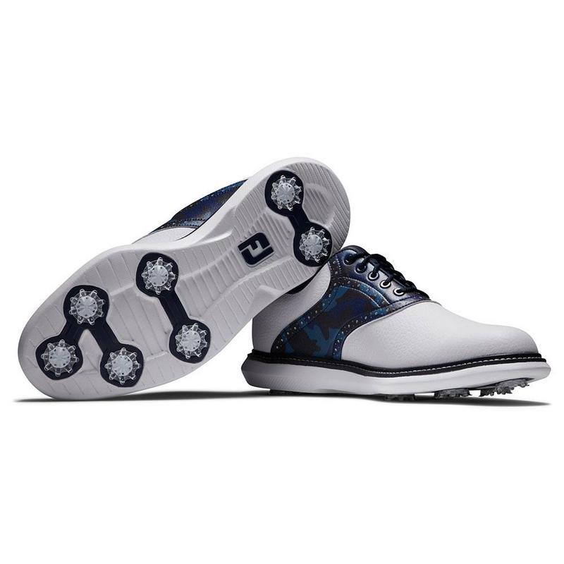 FootJoy Traditions Golf Shoes - White/Navy/Multi - main image